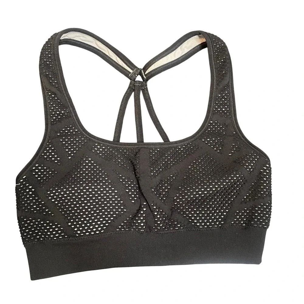Champion C9 Womens Black Seamless Strappy Racerback Sports Bra Small N9813